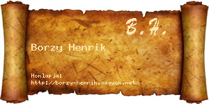 Borzy Henrik névjegykártya